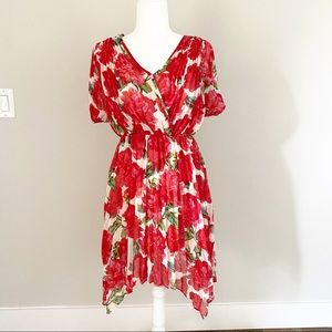 The Kooples Asymmetrical Summer Peonies Floral Dress S